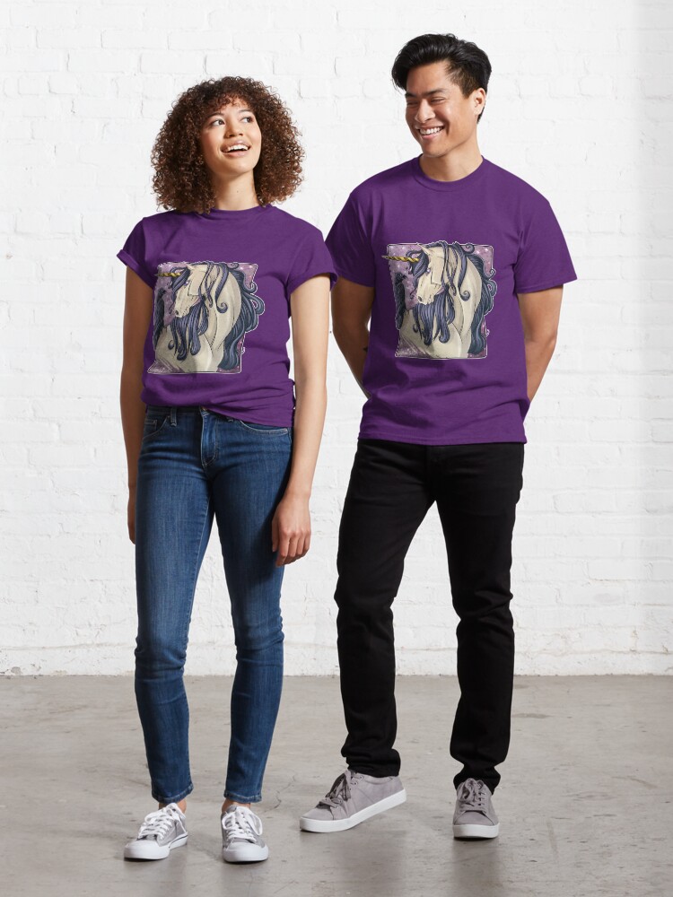 Thumbnail 1 of 7, Classic T-Shirt, Gothic Unicorn designed and sold by cybercat.