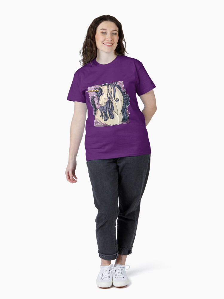 Thumbnail 4 of 7, Classic T-Shirt, Gothic Unicorn designed and sold by cybercat.