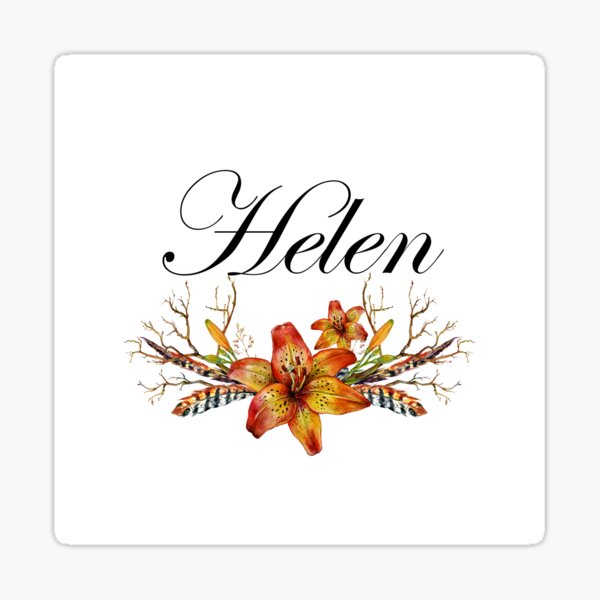 Helen name meaning heart flower H monogram mug