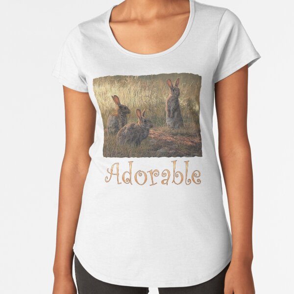 Cute Young Rabbits - Adorable Premium Scoop T-Shirt