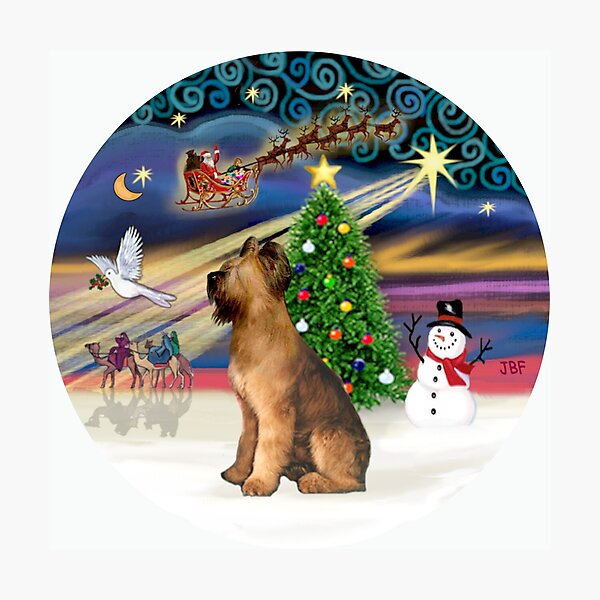 Item preview, Christmas Magic with a Briard designed and sold by JeanBFitzgerald.