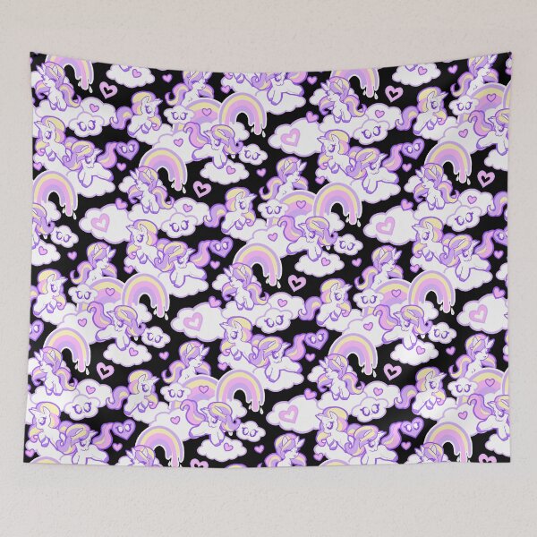 Item preview, Chibi Unicorn - Repeat Pattern - Black designed and sold by Penelope Barbalios.