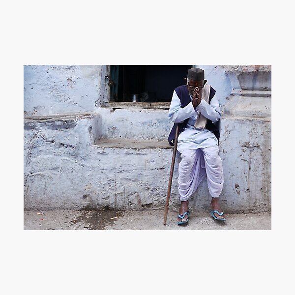 namaste in blue Photographic Print