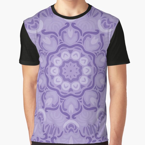 Lilac Flower Mandala Graphic T-Shirt