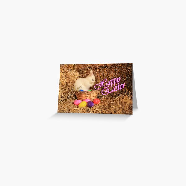 Vauxhall City Farm - Easter Rabbit 2 - Text (Quinn) Greeting Card