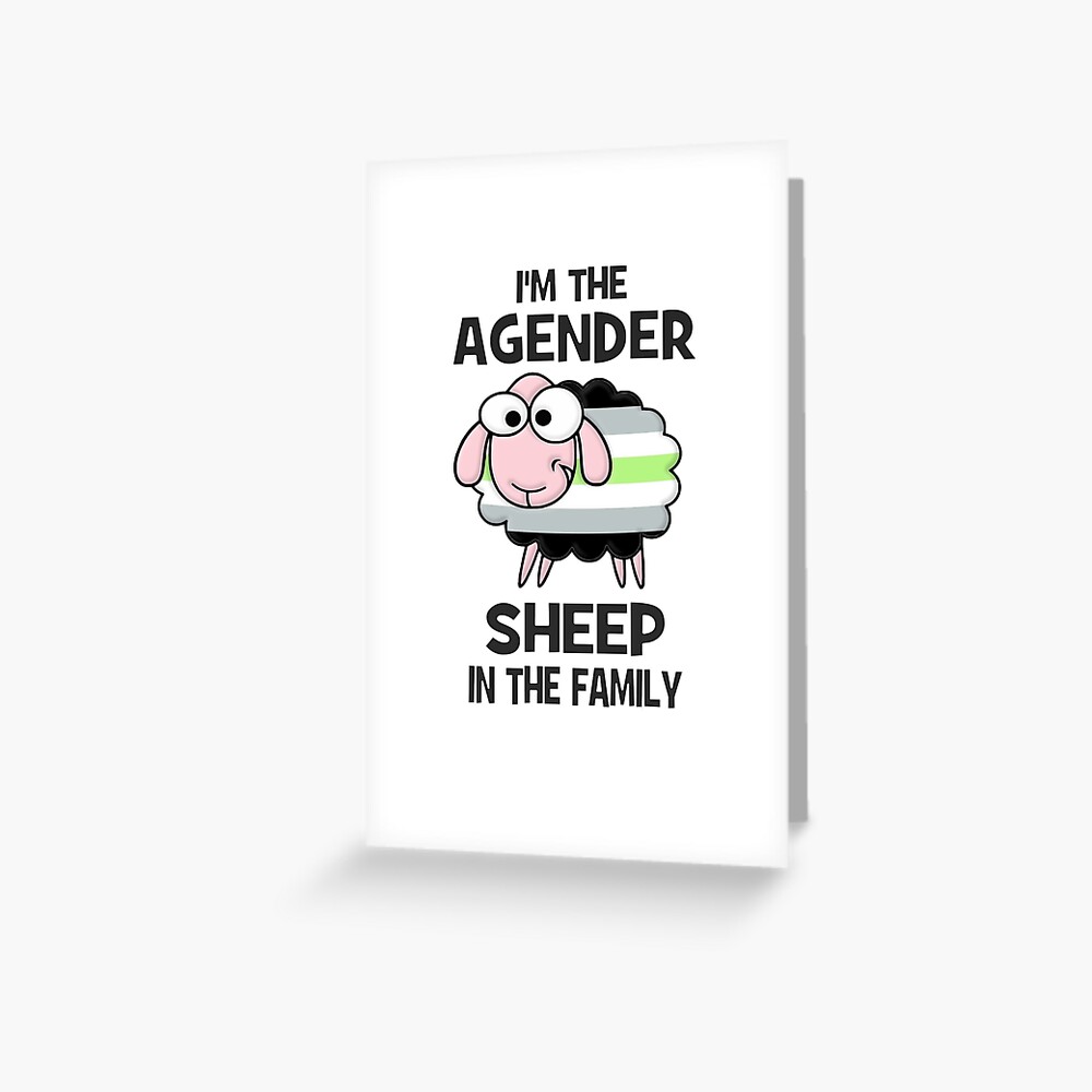 Agender Sheep Genderless Gift Lgbt Lgbtq Gay Non Binary Non Binary Agender Flag No Gender Greeting Card For Sale By Insanius Redbubble