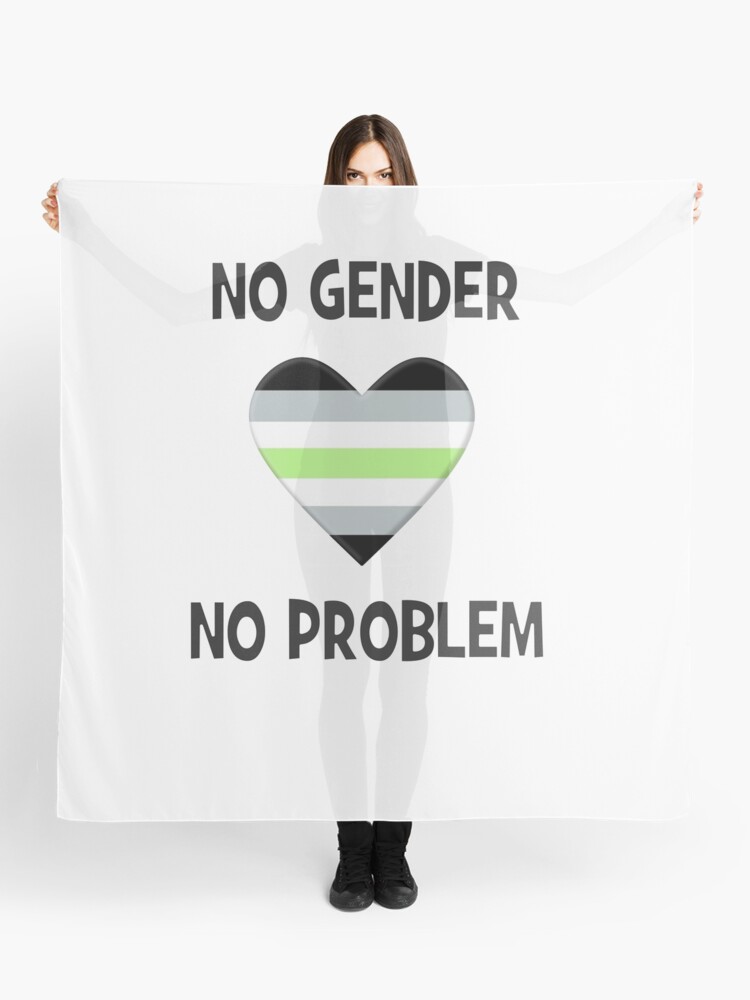 Agender Genderless No Gender No Problem Funny Meme Gift Lgbt Lgbtq Gay Non Binary Non Binary Agender Flag No Gender Scarf By Insanius Redbubble