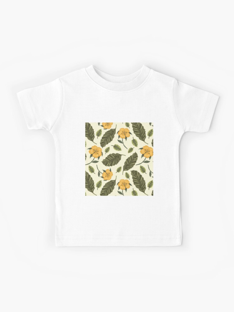 Camiseta para niños «Patrón botánico vintage de flores amarillas y hojas  verdes» de Kanae19 | Redbubble