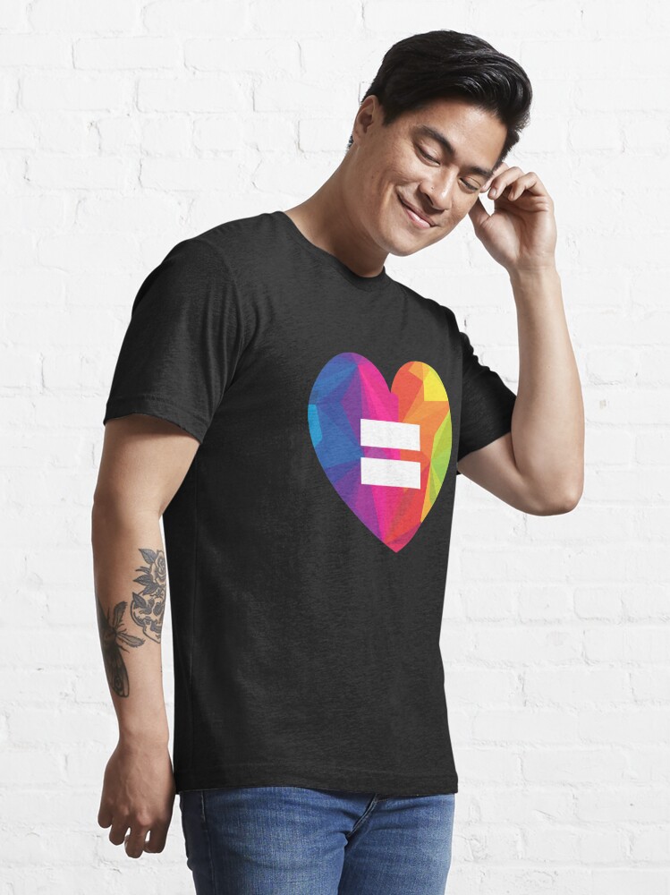 Essential T-Shirt, Equality Heart - LGBT Pride Month Gift designed and sold by yeoys