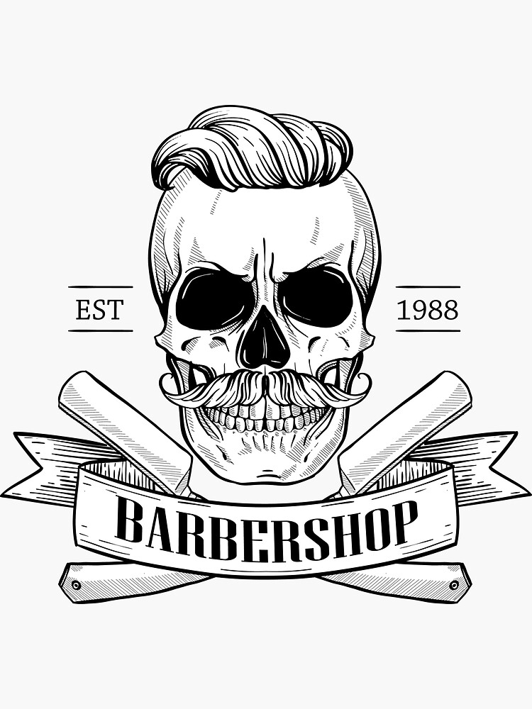 Barber Shop Logo - Hipster – Lovely Stickers