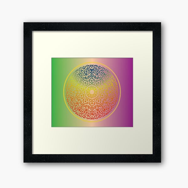 Rainbow Flower Mandala 2 Framed Art Print