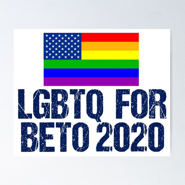 Item preview, LGBTQ for Beto 2020 designed and sold by Epic Love Designs.