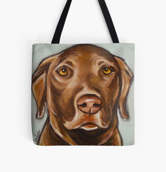 CS Chocolate Labrador dog breed cotton shopping/shoulder/tote bag  gift reusable 