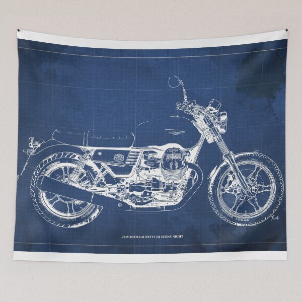 Item preview, 2019 Moto Guzzi V7 III Stone Night Blueprint designed and sold by drawspots.