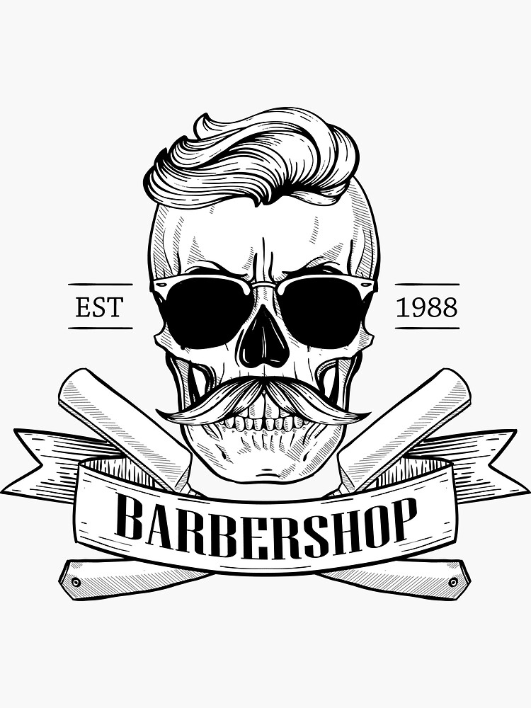 Barber Shop Logo - Hipster – Lovely Stickers