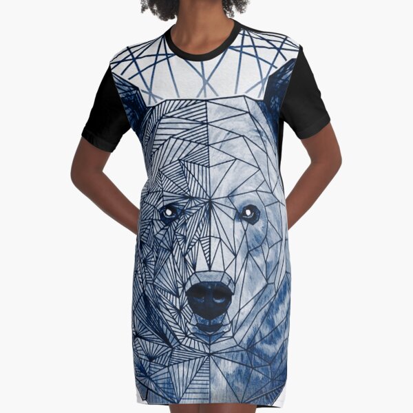 Oso geométrico Vestido camiseta