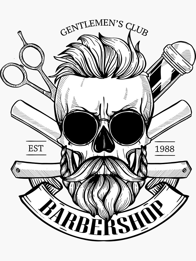 Barber Shop Logo - Hipster – Lovely Stickers