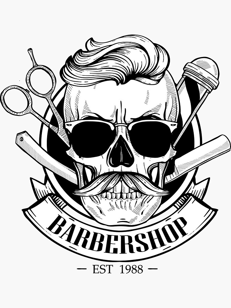 Barber Shop Logo - Hipster – Lovely Stickers