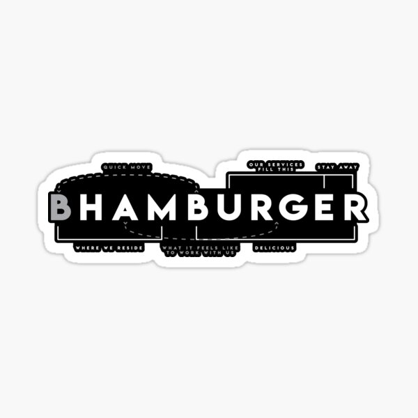 Hamburger Dissected - Charcoal Sticker