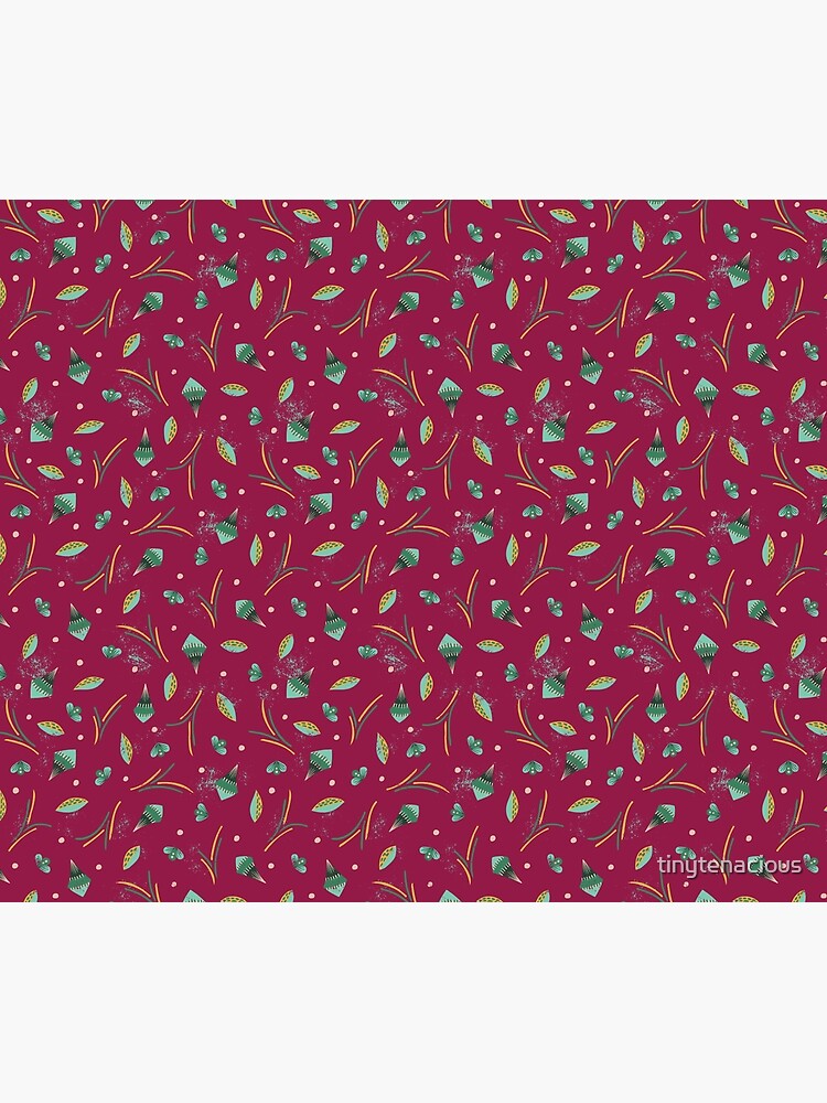 Thumbnail 6 of 6, Throw Blanket, Vibrant Folk Art Floral Pattern - Red designed and sold by tinytenacious.
