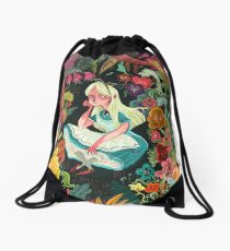 Alice in Wonder Drawstring Bag