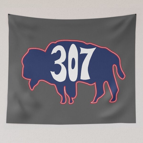Item preview, Hand Drawn Wyoming Buffalo 307 Red Blue Flag designed and sold by itsrturn.