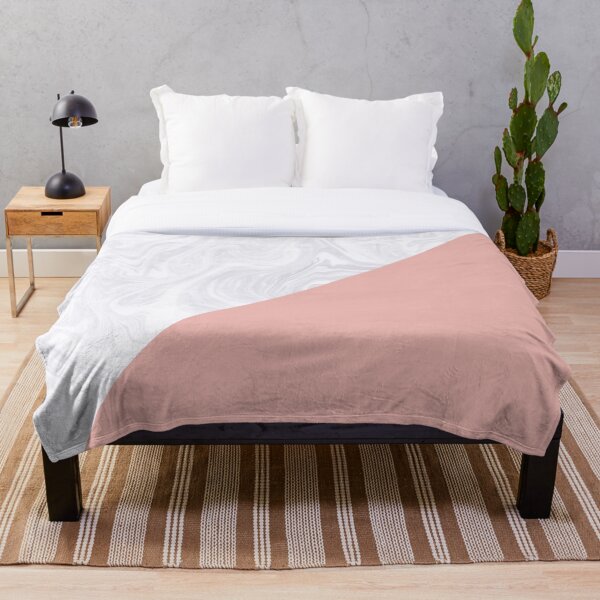 Minimal Modern Marble with Pink Throw Blanket
