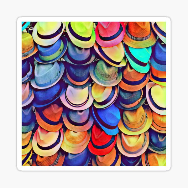 Vista previa del artículo con la obra «Sombreros de muchos colores», diseñado y vendido por Collin Marrero.
