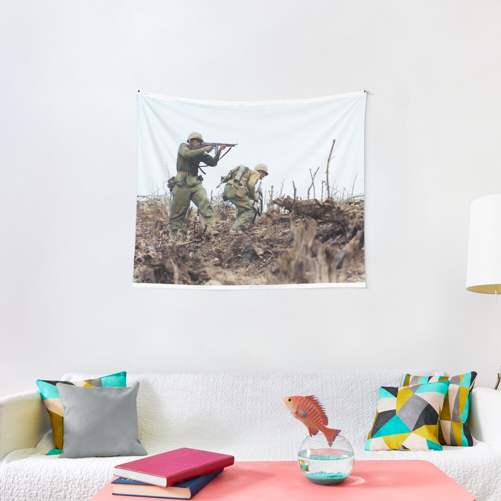 "Marine attack Wana Ridge on Okinawa" Tapestry by rwhitecolor Redbubble