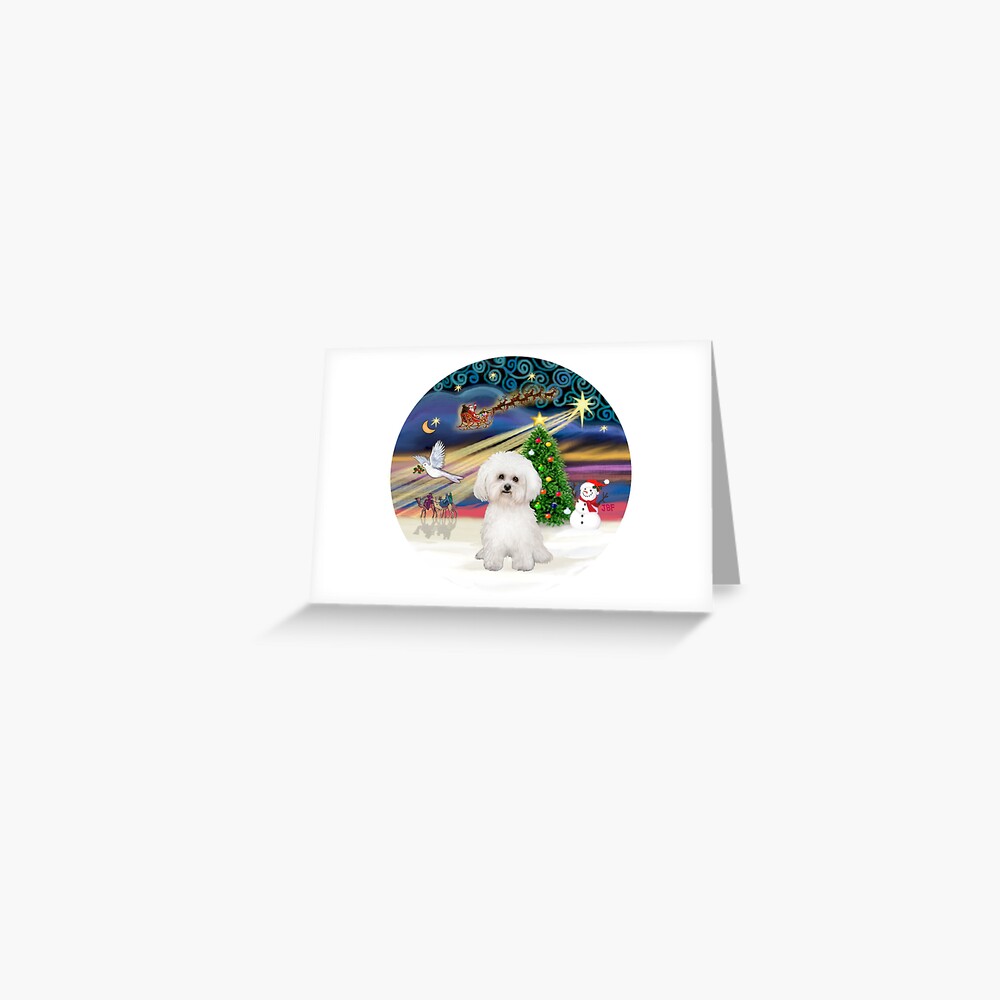Christmas Magic with a Bichon Frise (#2) Greeting Card