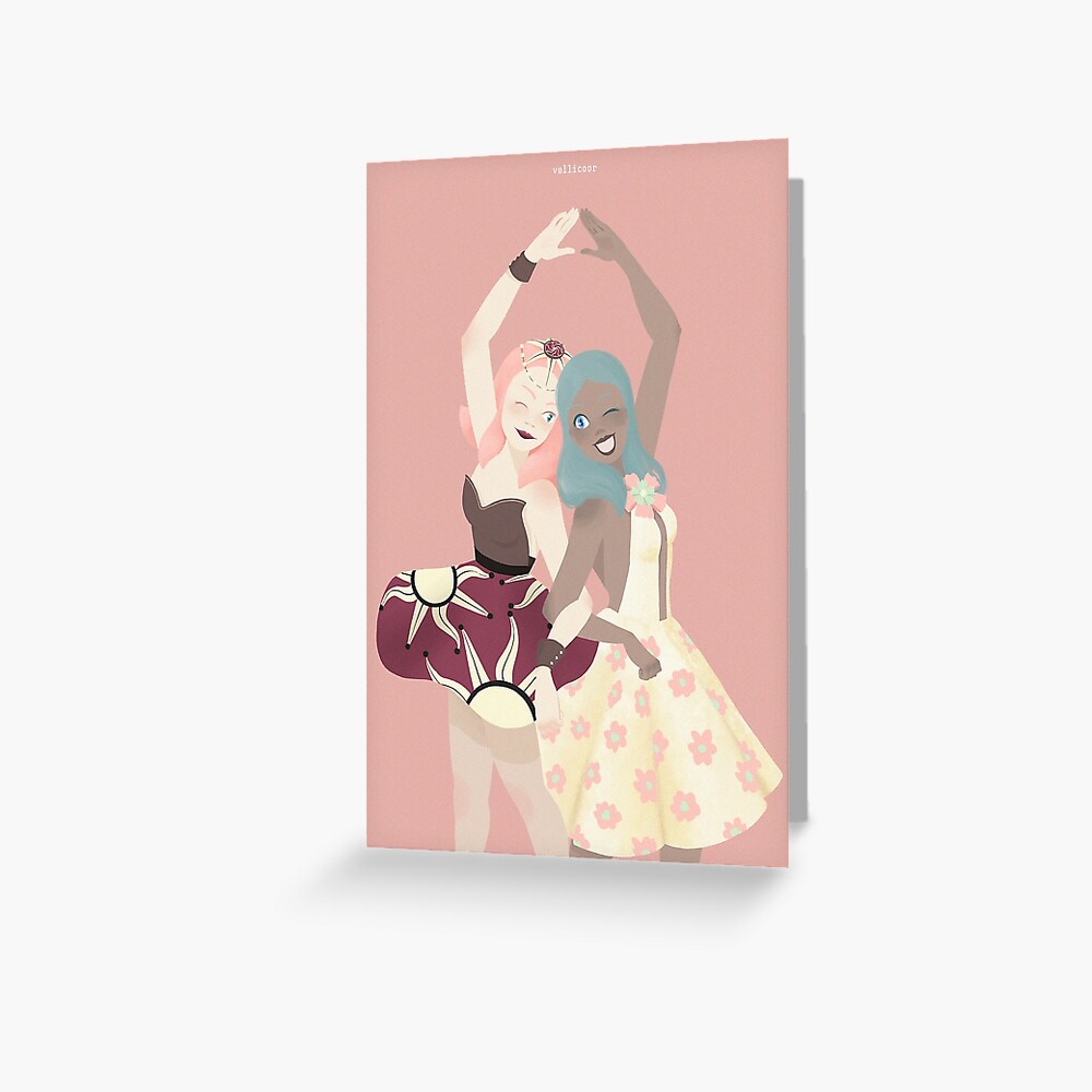 Touko And Rika Greeting Card By Vellicor Redbubble