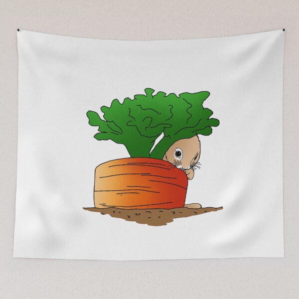 Item preview, Pusmy Bunny Hides behind his Giant Carrot gift idea For Kids and Adults designed and sold by elnino8.