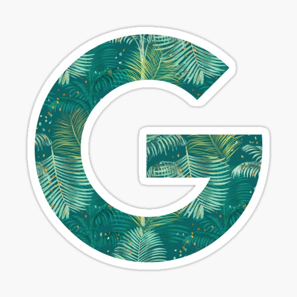 2 Round Palm Leaves Monogram Stickers | Set of 40