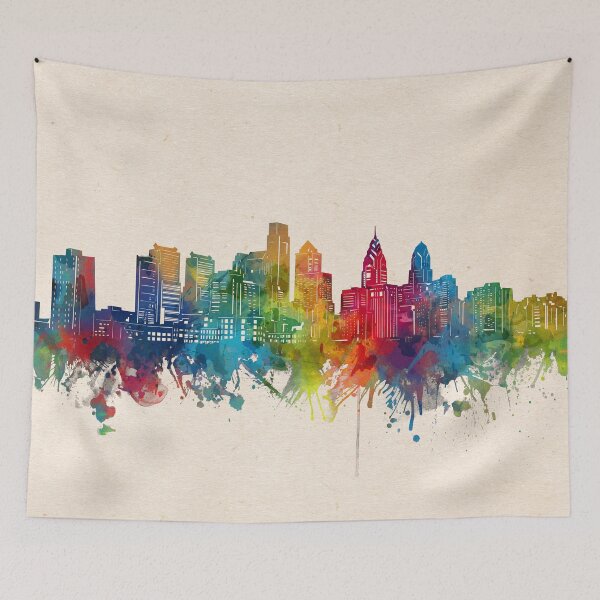 Item preview, philadelphia skyline designed and sold by BekimART.