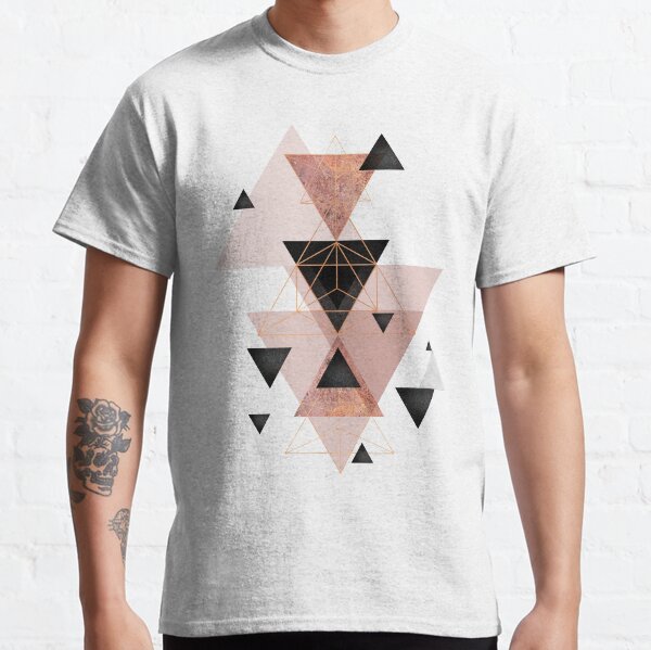 Geometric Triangles in blush and rose gold Classic T-Shirt
