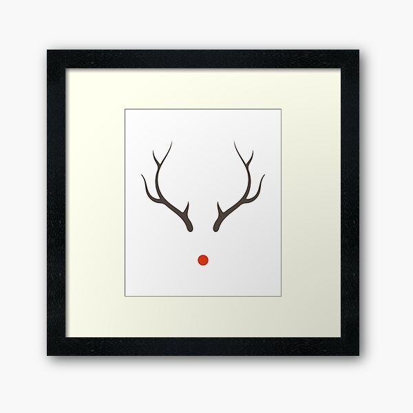 Reindeer Antlers and a Red Nose Christmas Humor Framed Art Print