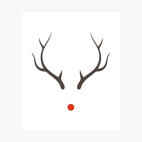 Reindeer Antlers and a Red Nose Christmas Humor Photographic Print