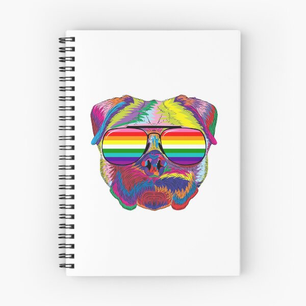 Item preview, Psychedelic Pug Dog Face with Gay Pride Sunglasses designed and sold by phoxydesign.
