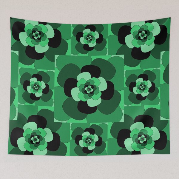 Item preview, Green abstract flower pattern designed and sold by Carrie_Anne_Designs.