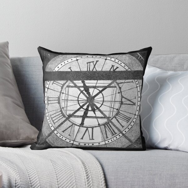 The Clock at Musée d'Orsay Throw Pillow
