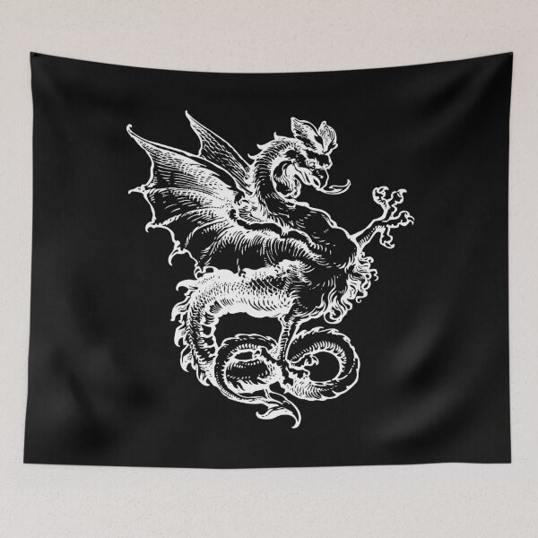 Item preview, Dragon Eagle Drawing (Black) Old Antique Illustration designed and sold by freshlypeeled.