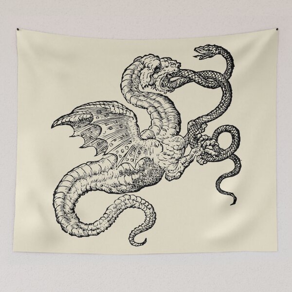 Item preview, Serpent Battle Antique Drawing | Old-Style Illustration designed and sold by freshlypeeled.