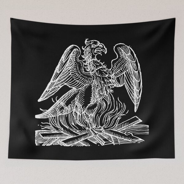 Item preview, Burning Eagle Drawing (Black) Old Antique Illustration designed and sold by freshlypeeled.