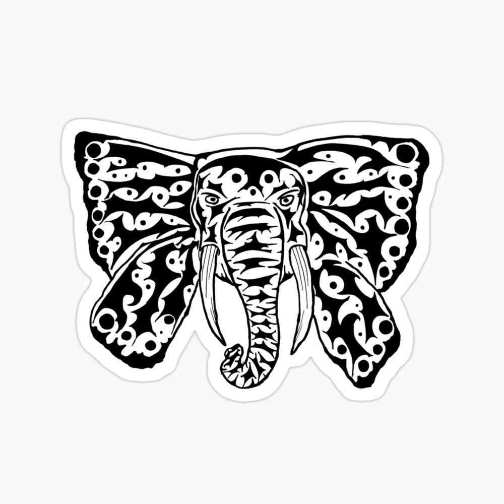 View Tattoo Elephant Butterfly PNG