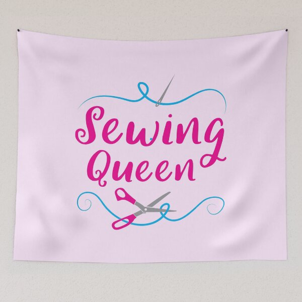 Item preview, SEWING QUEEN with needle and scissors designed and sold by jazzydevil.