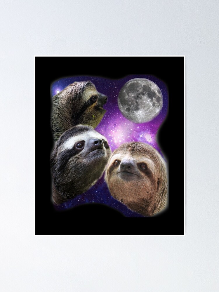 Sloth Shirt - Three Sloths Moon Parody Wolf Meme Shirt Sloth Shirt - Three Sloths Moon Parody Wolf Meme Shirt