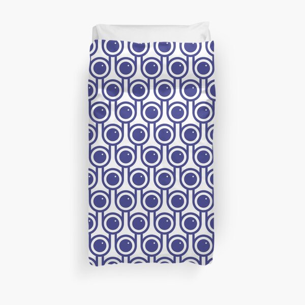 Scandi Midcentury Modern Retro Geometric Blueberries Pattern Duvet Cover