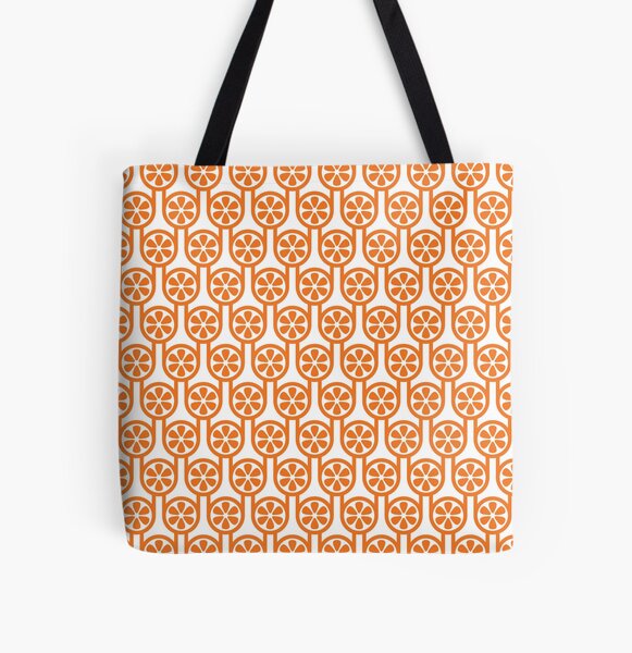 Scandi Midcentury Modern Retro Geometric Oranges Pattern All Over Print Tote Bag