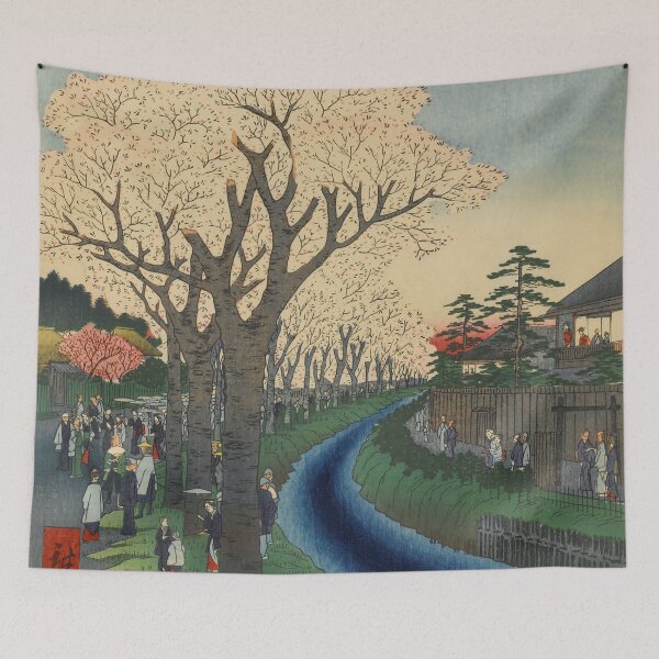 Item preview, Spring Cherry Trees Blossoms Ukiyo-e Japanese Art designed and sold by VintageArchive.