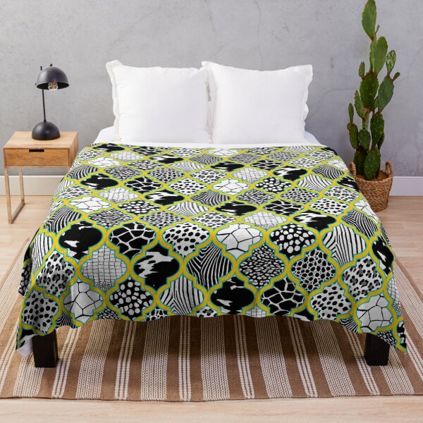Item preview, Modern - Moroccan Animal Prints Pattern - Blue Yellow  designed and sold by WickedRefined - Nicole Demereckis.